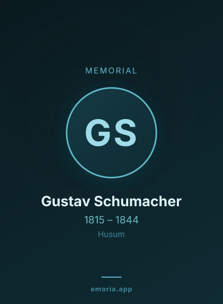 Memorial portrait of Gustav Schumacher