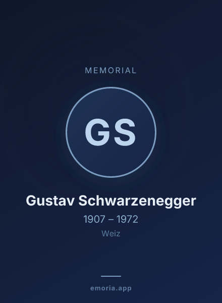 Memorial portrait of Gustav Schwarzenegger