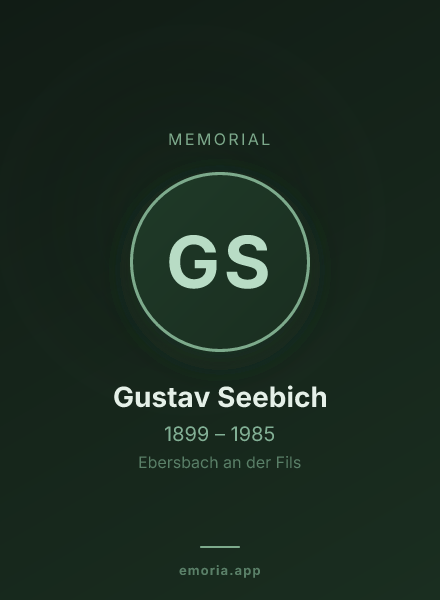 Memorial portrait of Gustav Seebich