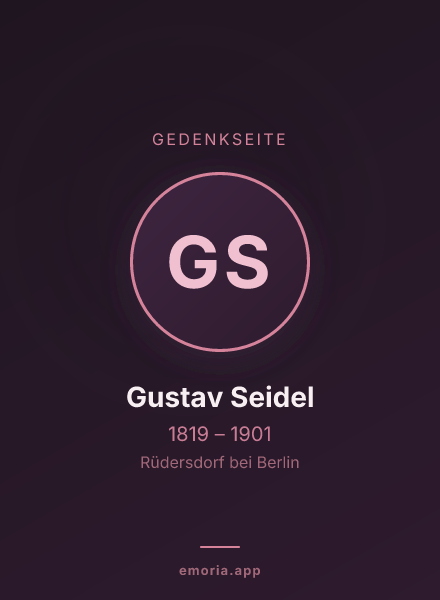 Gedenkportrait von Gustav Seidel