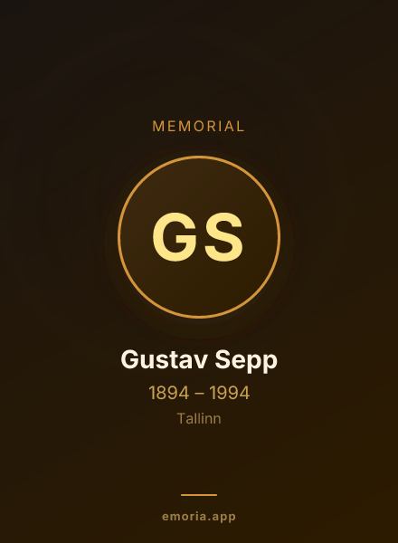 Memorial portrait of Gustav Sepp
