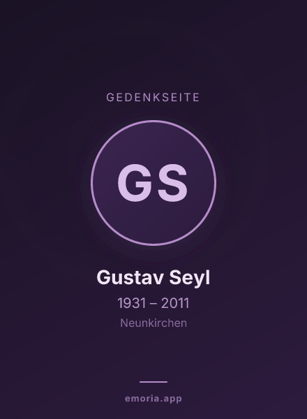 Gedenkportrait von Gustav Seyl