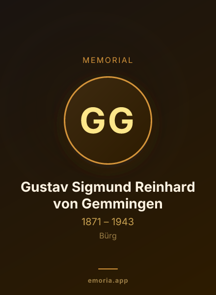 Memorial portrait of Gustav Sigmund Reinhard von Gemmingen