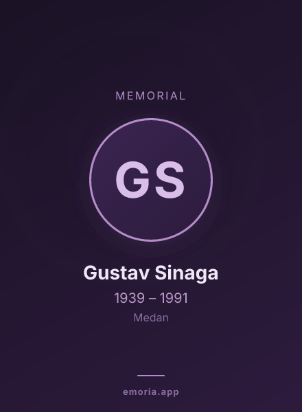 Memorial portrait of Gustav Sinaga