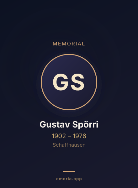Memorial portrait of Gustav Spörri