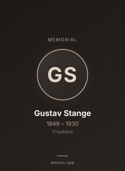 Memorial portrait of Gustav Stange