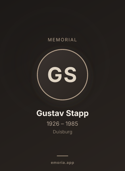Memorial portrait of Gustav Stapp