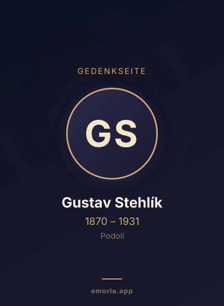 Gedenkportrait von Gustav Stehlík