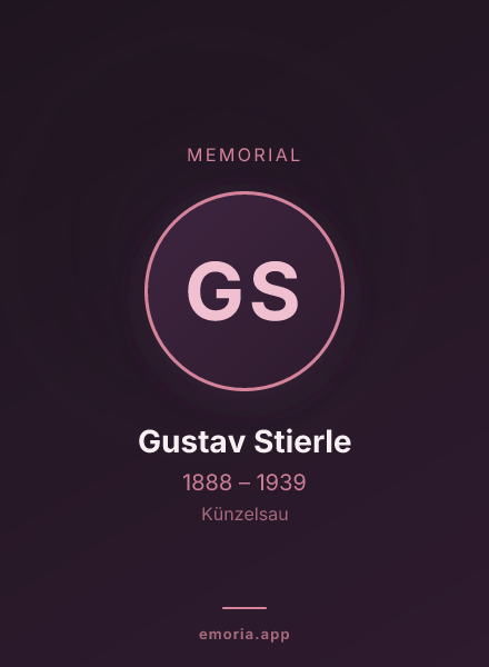 Memorial portrait of Gustav Stierle