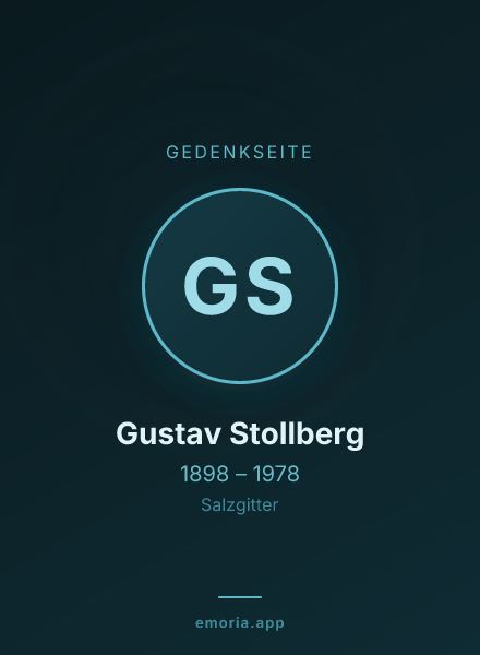 Gedenkportrait von Gustav Stollberg