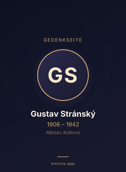 Gedenkportrait von Gustav Stránský