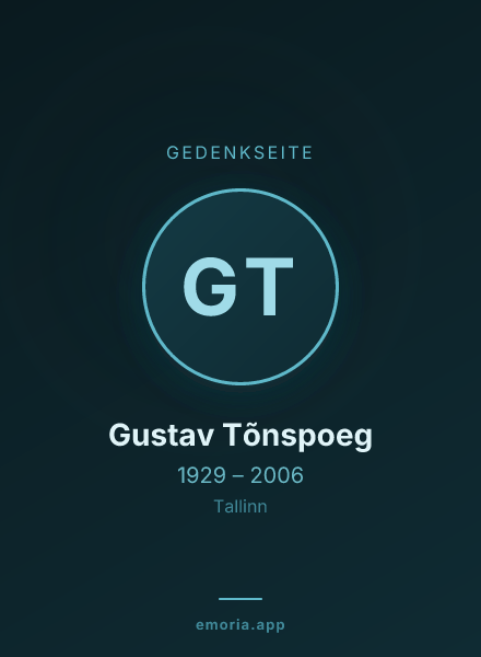 Gedenkportrait von Gustav Tõnspoeg