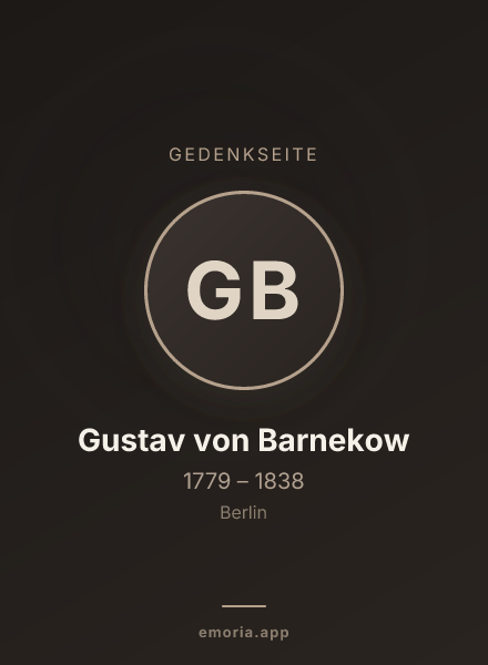 Gedenkportrait von Gustav von Barnekow