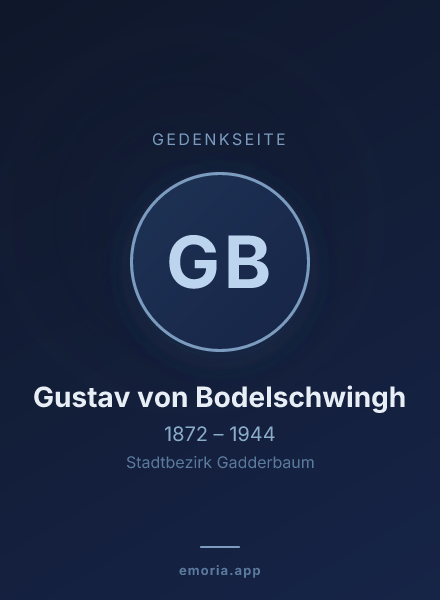 Gedenkportrait von Gustav von Bodelschwingh