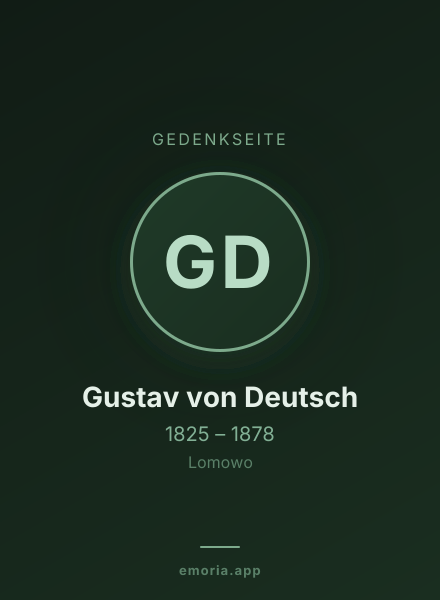 Gedenkportrait von Gustav von Deutsch