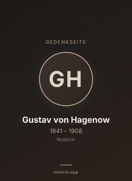 Gedenkportrait von Gustav von Hagenow