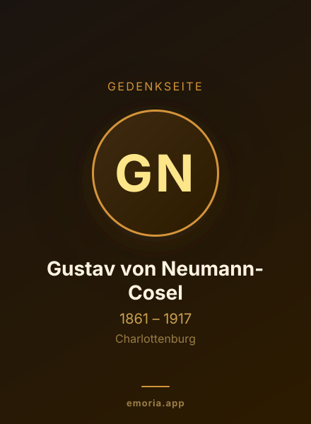 Gedenkportrait von Gustav von Neumann-Cosel
