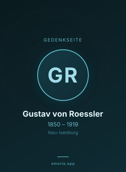 Gedenkportrait von Gustav von Roessler