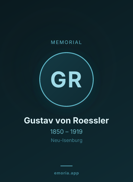 Memorial portrait of Gustav von Roessler