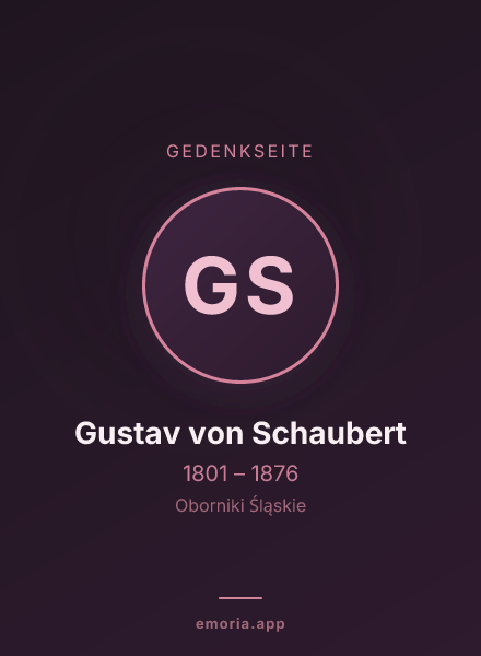 Gedenkportrait von Gustav von Schaubert