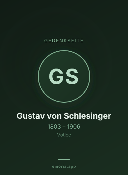 Gedenkportrait von Gustav von Schlesinger