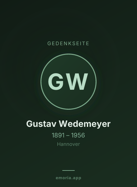 Gedenkportrait von Gustav Wedemeyer