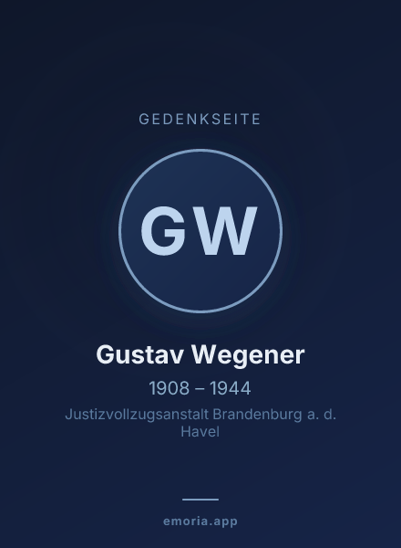 Gedenkportrait von Gustav Wegener