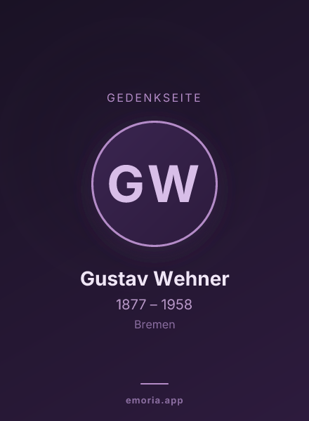 Gedenkportrait von Gustav Wehner