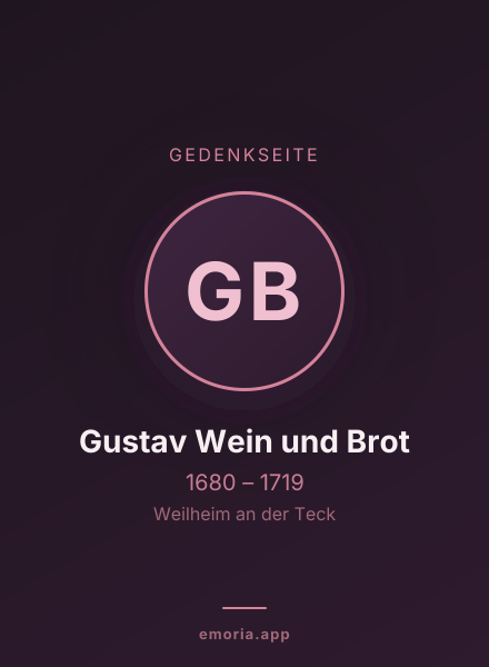 Gedenkportrait von Gustav Wein und Brot