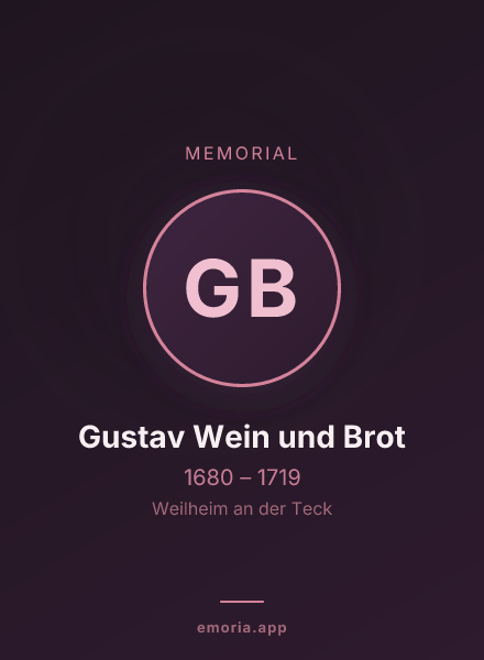 Memorial portrait of Gustav Wein und Brot
