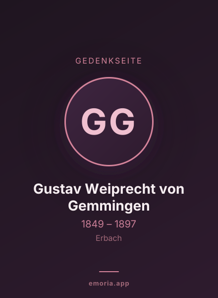 Gedenkportrait von Gustav Weiprecht von Gemmingen