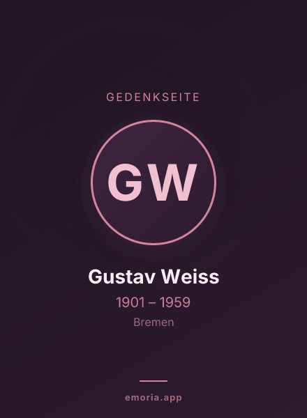 Gedenkportrait von Gustav Weiss