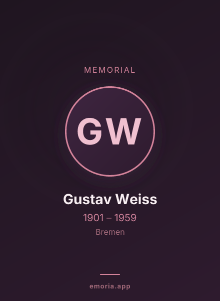 Memorial portrait of Gustav Weiss