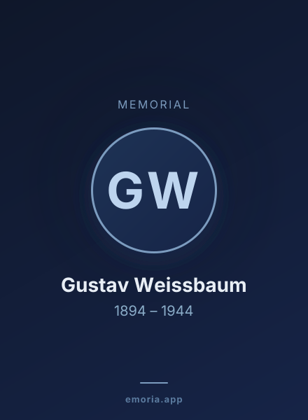 Memorial portrait of Gustav Weissbaum