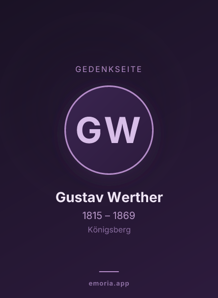 Gedenkportrait von Gustav Werther