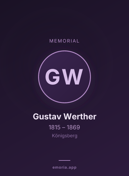 Memorial portrait of Gustav Werther