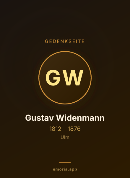Gedenkportrait von Gustav Widenmann