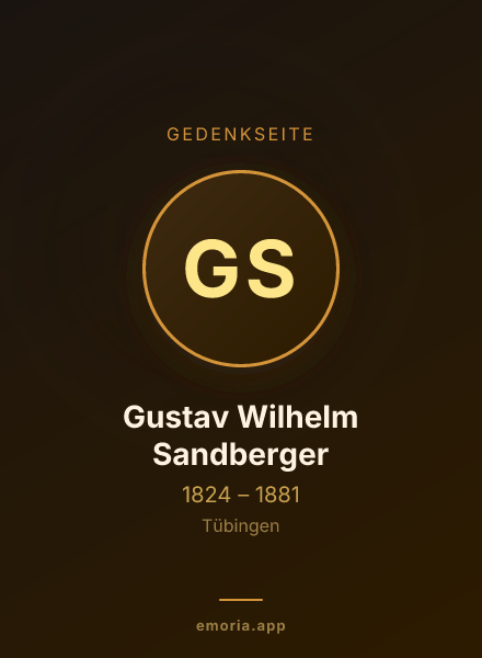 Gedenkportrait von Gustav Wilhelm Sandberger