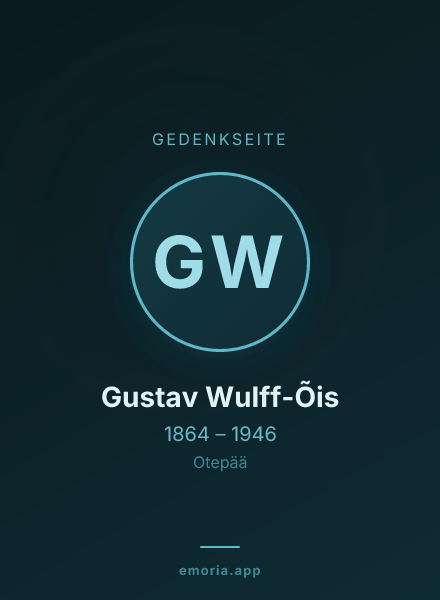 Gedenkportrait von Gustav Wulff-Õis