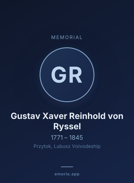 Memorial portrait of Gustav Xaver Reinhold von Ryssel