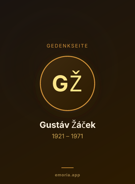 Gedenkportrait von Gustáv Žáček