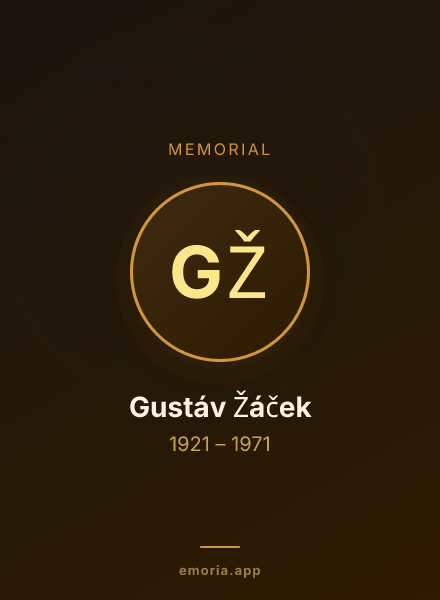 Memorial portrait of Gustáv Žáček