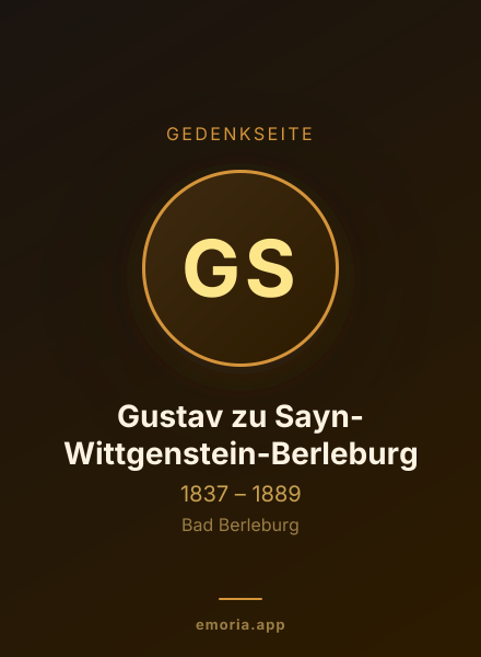 Gedenkportrait von Gustav zu Sayn-Wittgenstein-Berleburg