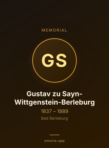 Memorial portrait of Gustav zu Sayn-Wittgenstein-Berleburg