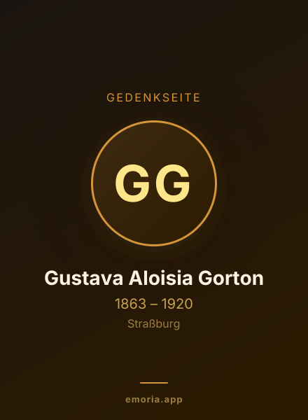Gedenkportrait von Gustava Aloisia Gorton