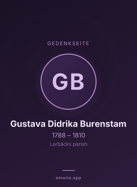 Gedenkportrait von Gustava Didrika Burenstam