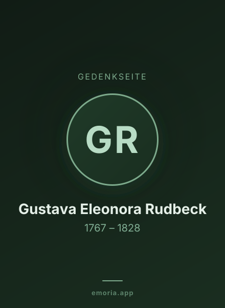 Gedenkportrait von Gustava Eleonora Rudbeck