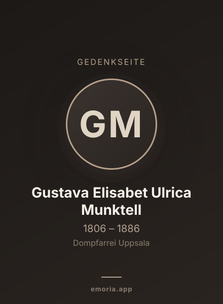 Gedenkportrait von Gustava Elisabet Ulrica Munktell