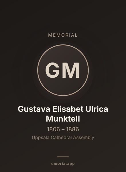 Memorial portrait of Gustava Elisabet Ulrica Munktell