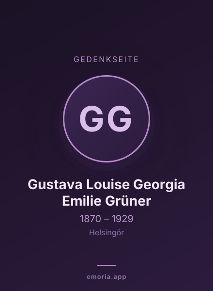 Gedenkportrait von Gustava Louise Georgia Emilie Grüner